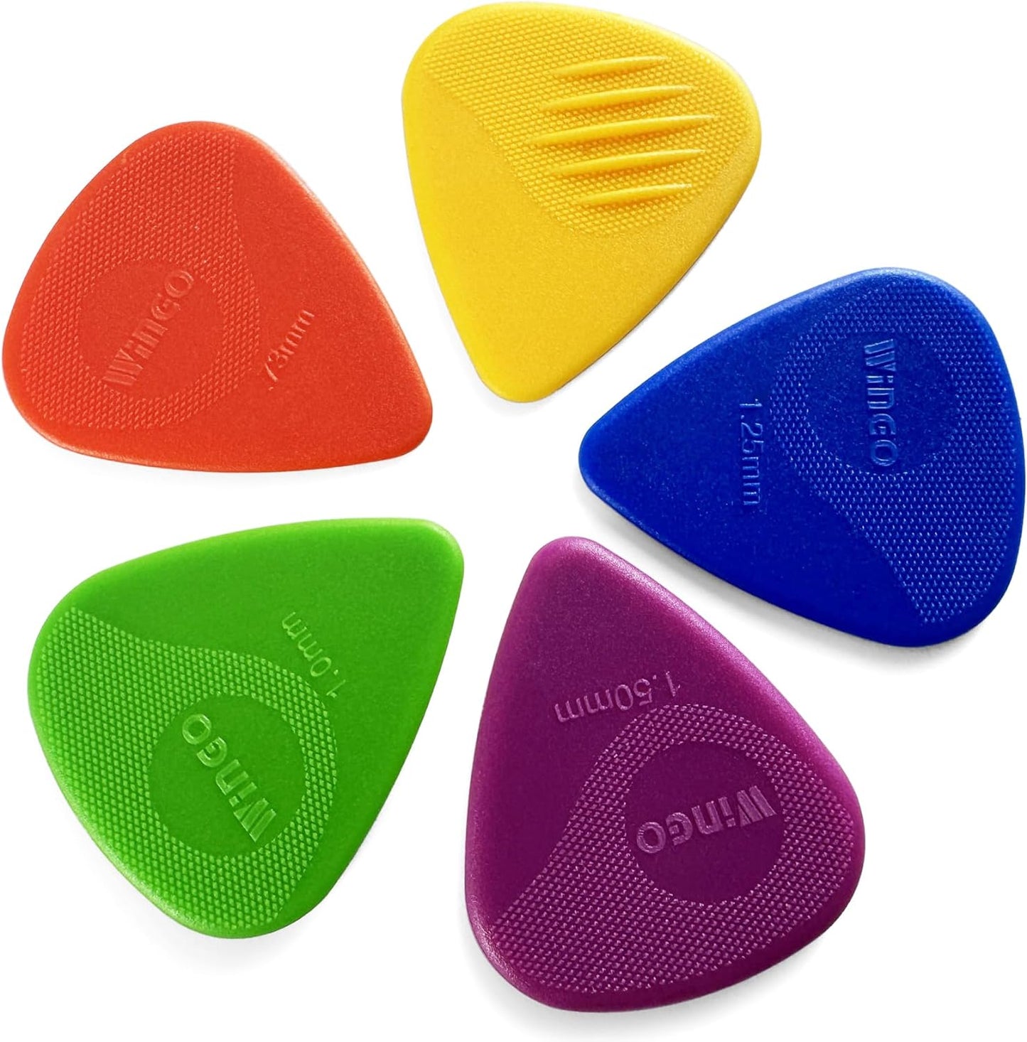 WINGO Non-Slip Guitar Picks 5-Pack for Enhanced Grip