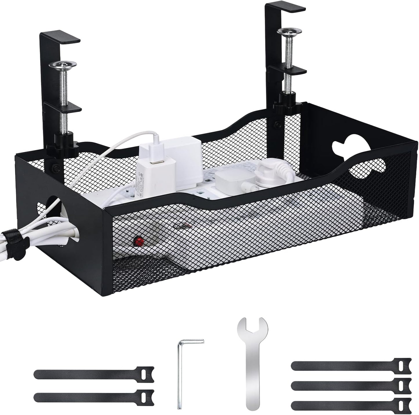 XL Cord Organizer Tray - Hide Wires Under Desk