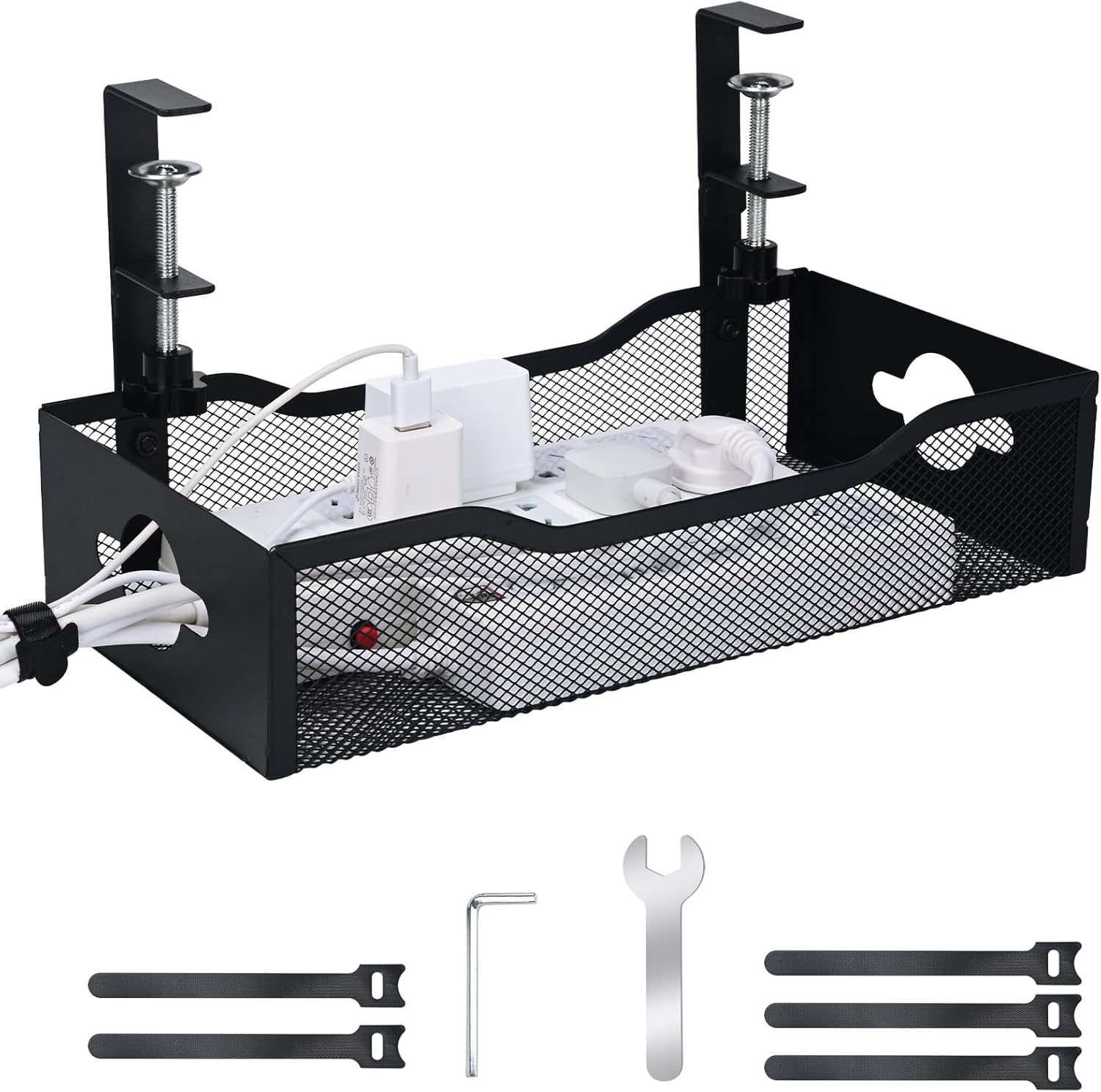 XL Cord Organizer Tray - Hide Wires Under Desk