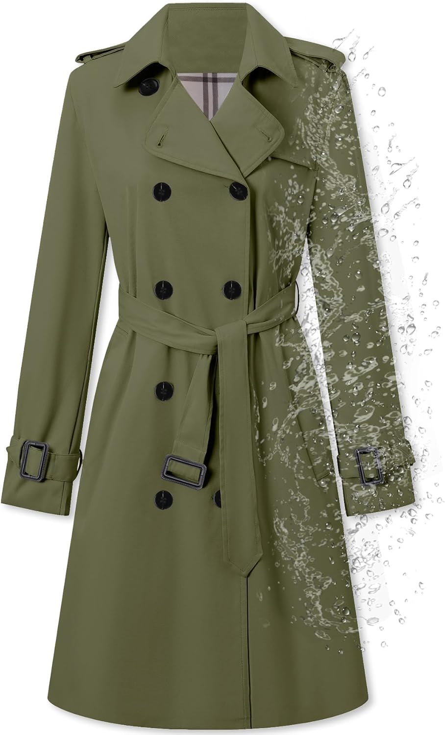 Betusline Women's Double Breasted Waterproof Trench Coat Review