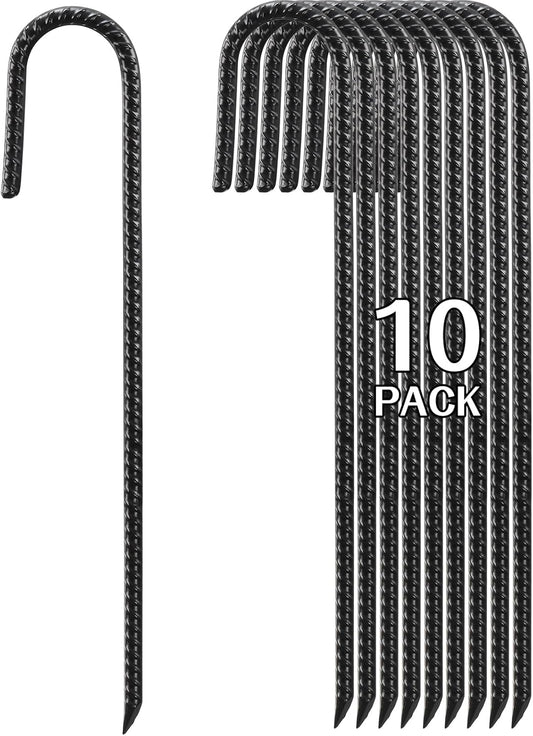 10-Pack Heavy Duty Rebar Stakes for Secure Ground Anchoring