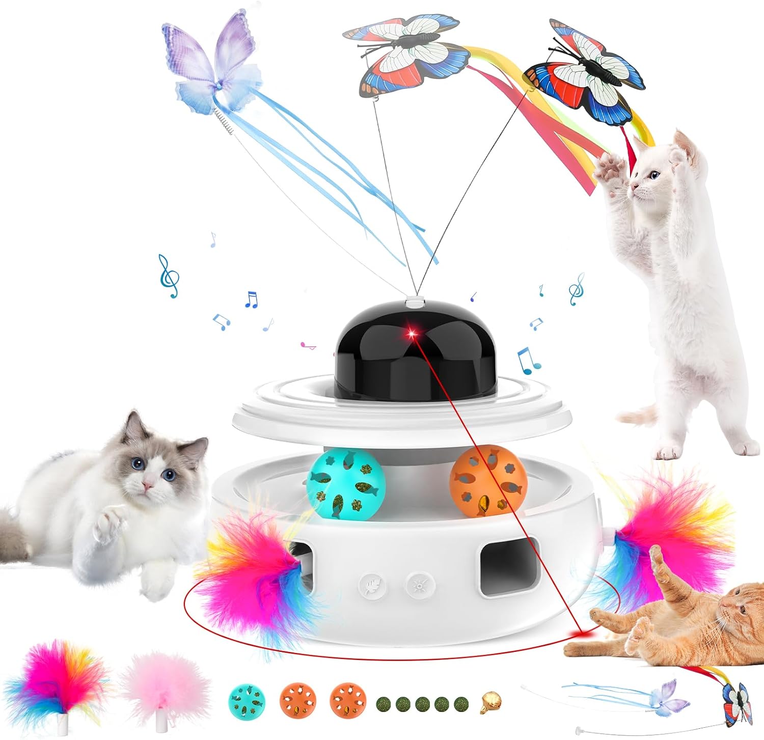 5 in 1 Interactive Cat Toys for Indoor Cats - Fluttering Fun