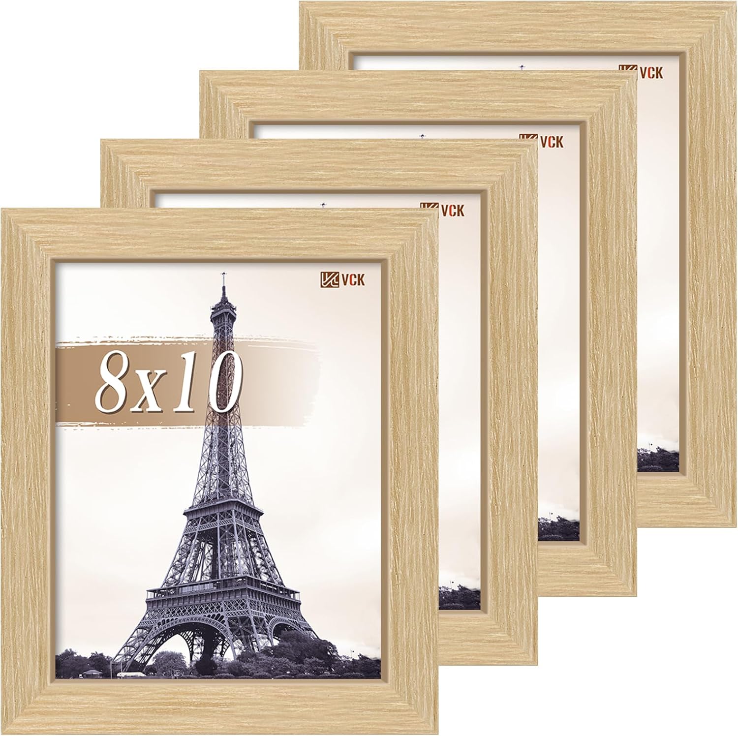VCK 8x10 Picture Frame Set of 4 - Natural Oak Elegance