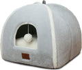 Cat Bed for Indoor Cats Large Grey - Foldable Cat Cave Bed