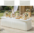 2pk Ivory Spandex Tablecloths 6ft for Rectangle Tables - Fitted
