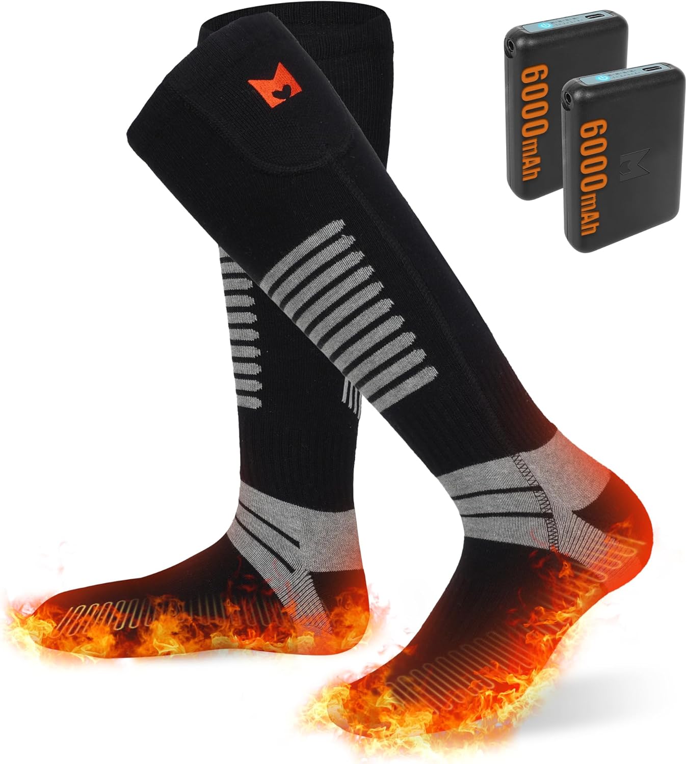 Heated Socks for Men Women, Rechargeable 5V 6000mAh Warmth