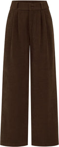 Corduroy Pants Women High Waisted Wide Leg Pants - Warm, Structured