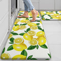 Lemon Kitchen Mats Set of 2 - Cushioned Anti-Fatigue Floor Rugs