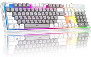 MageGee K1 Waterproof Gaming Keyboard with Rainbow Backlight