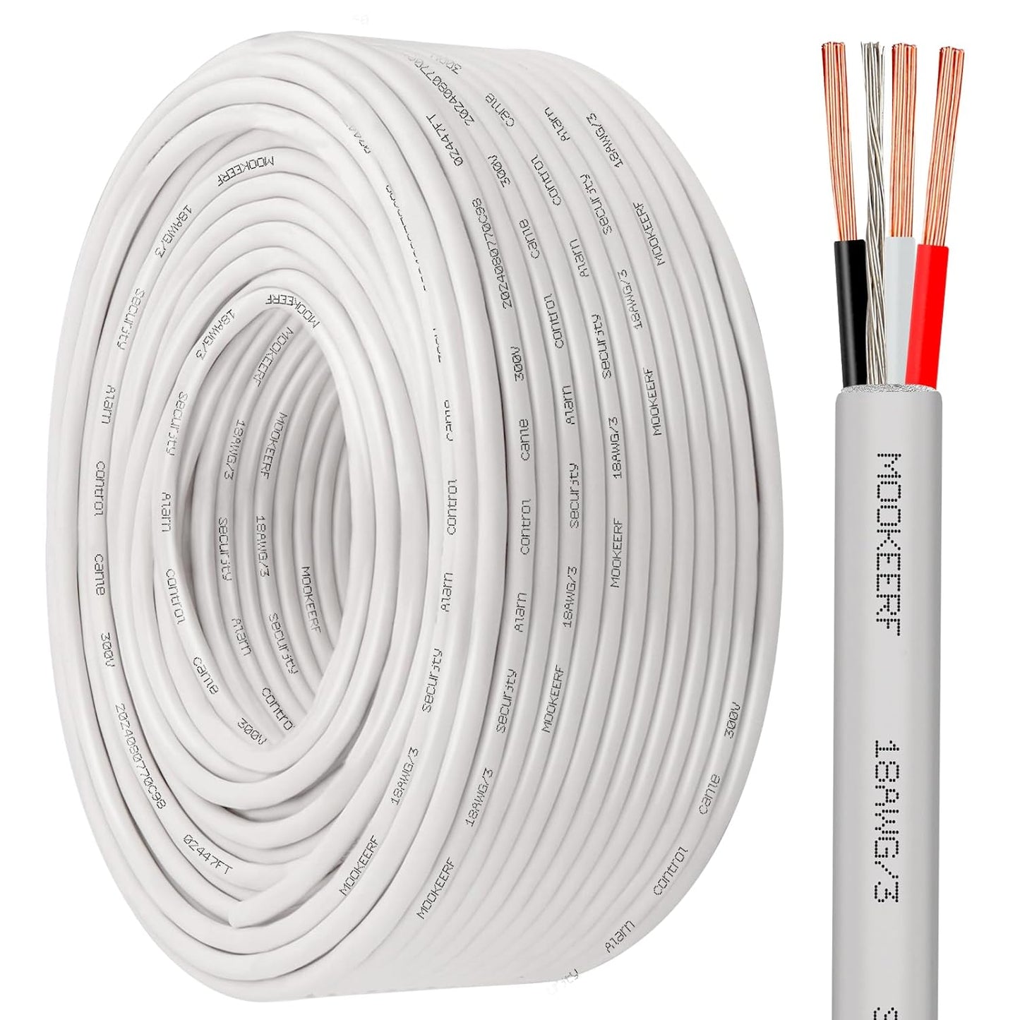 18 AWG 3 Conductor Shielded Plenum Cable for Security Systems