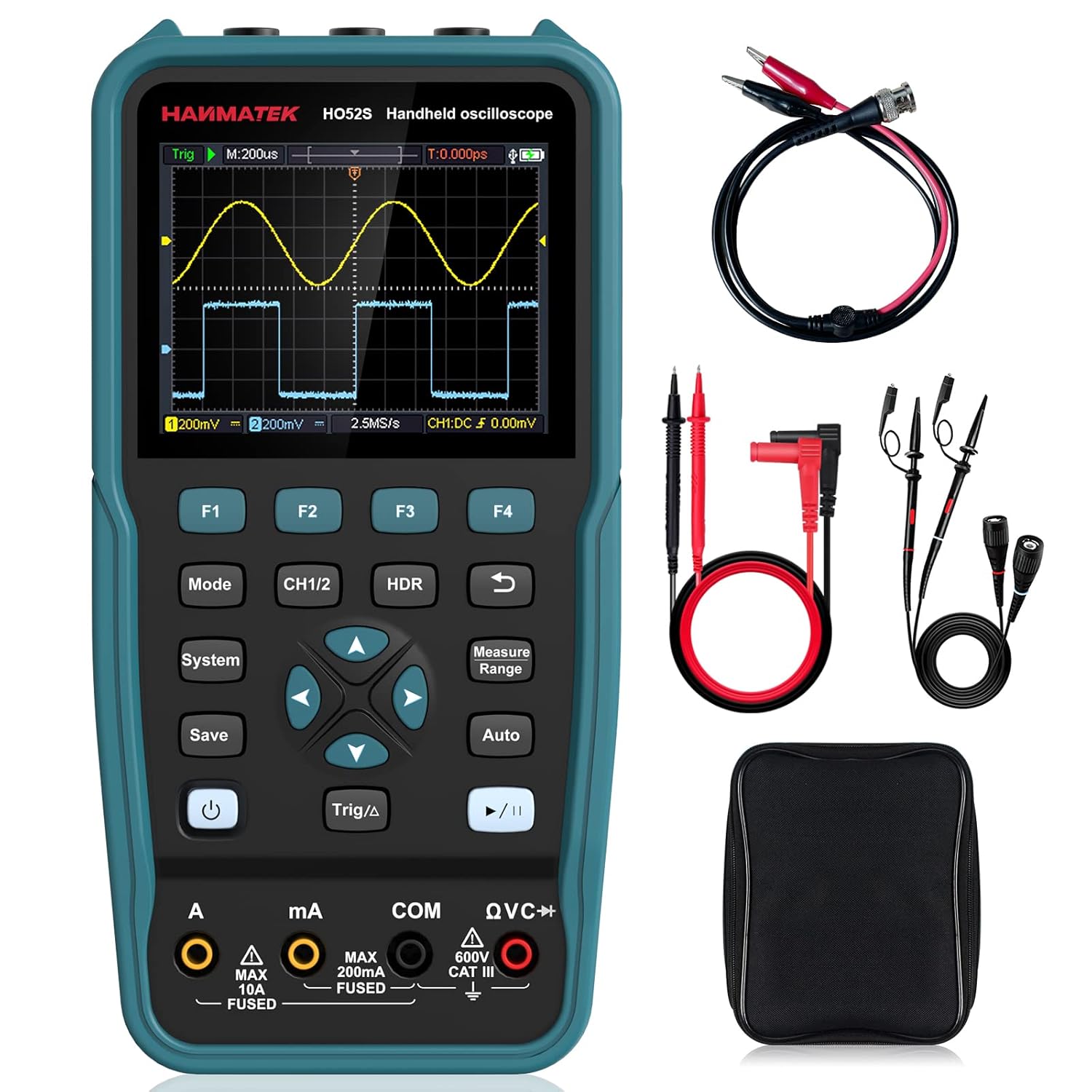 HANMATEK 3 in 1 Handheld Oscilloscope Multimeter with 50Mhz