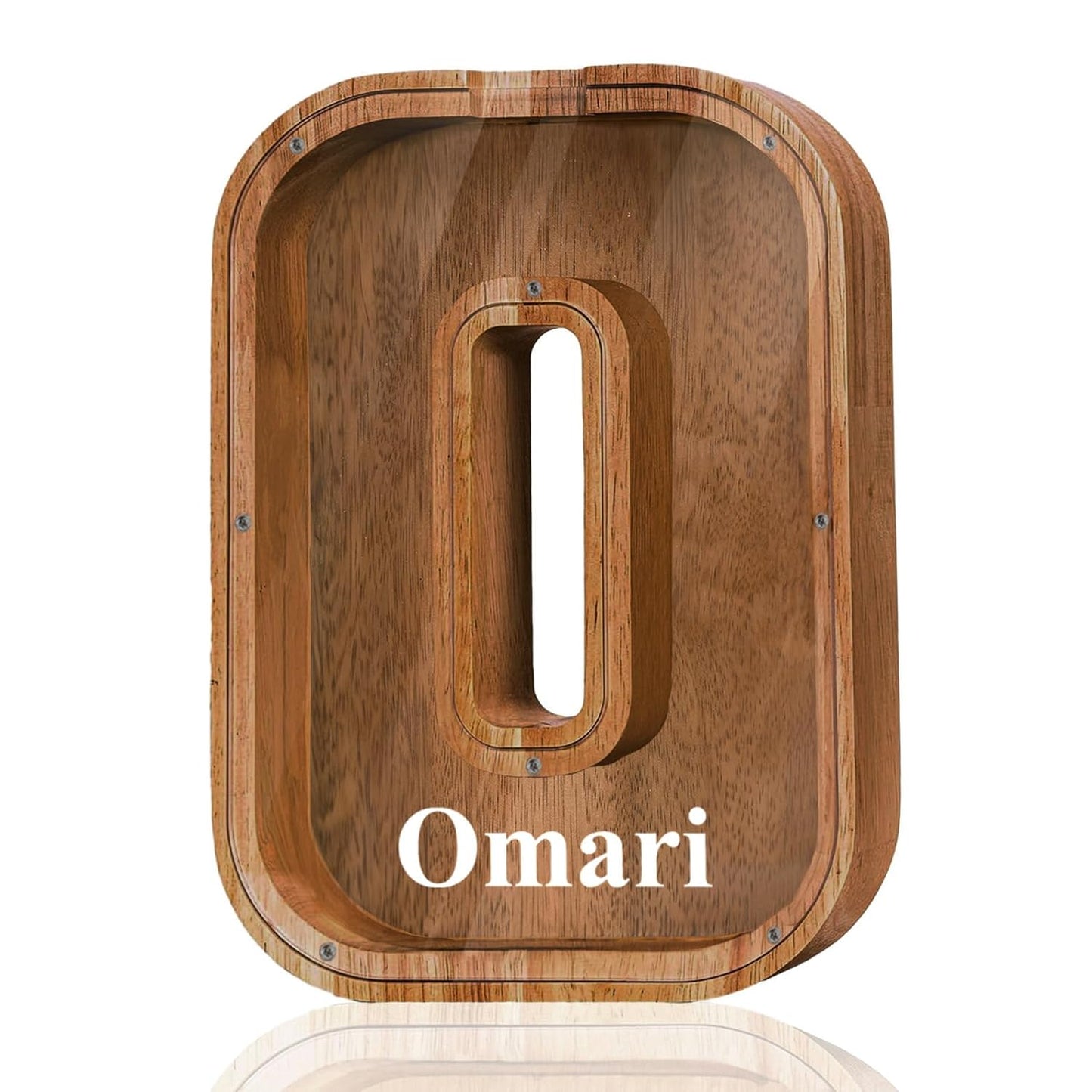 Customized Name Large Wooden Piggy Bank for Kids A-Z