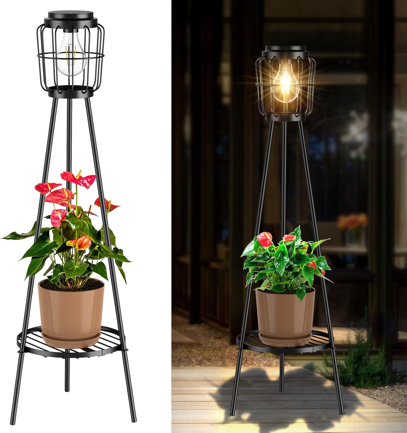 Solar Lights Outdoor with LED Edison Bulbs for Garden Decor