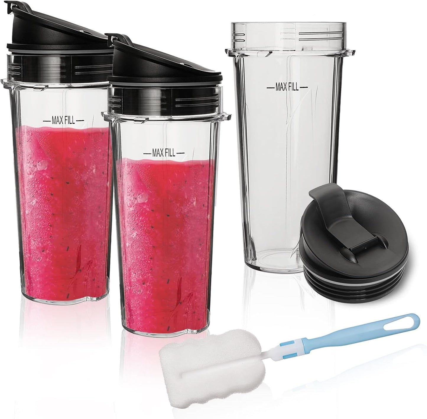 Ninja Blender Cups 3 Pack with Lid - Convenient Replacement