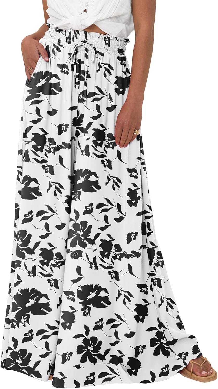 PRETTYGARDEN Women's Summer Wide Leg Palazzo Pants for Comfort