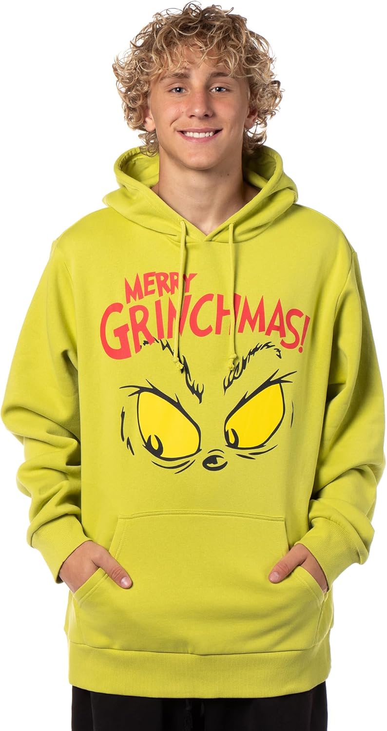 Merry Grinchmas Hoodie with Glaring Eyes