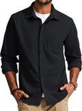 PJ PAUL JONES Men's Button Down Waffle Long Sleeve Shirt - Wrinkle