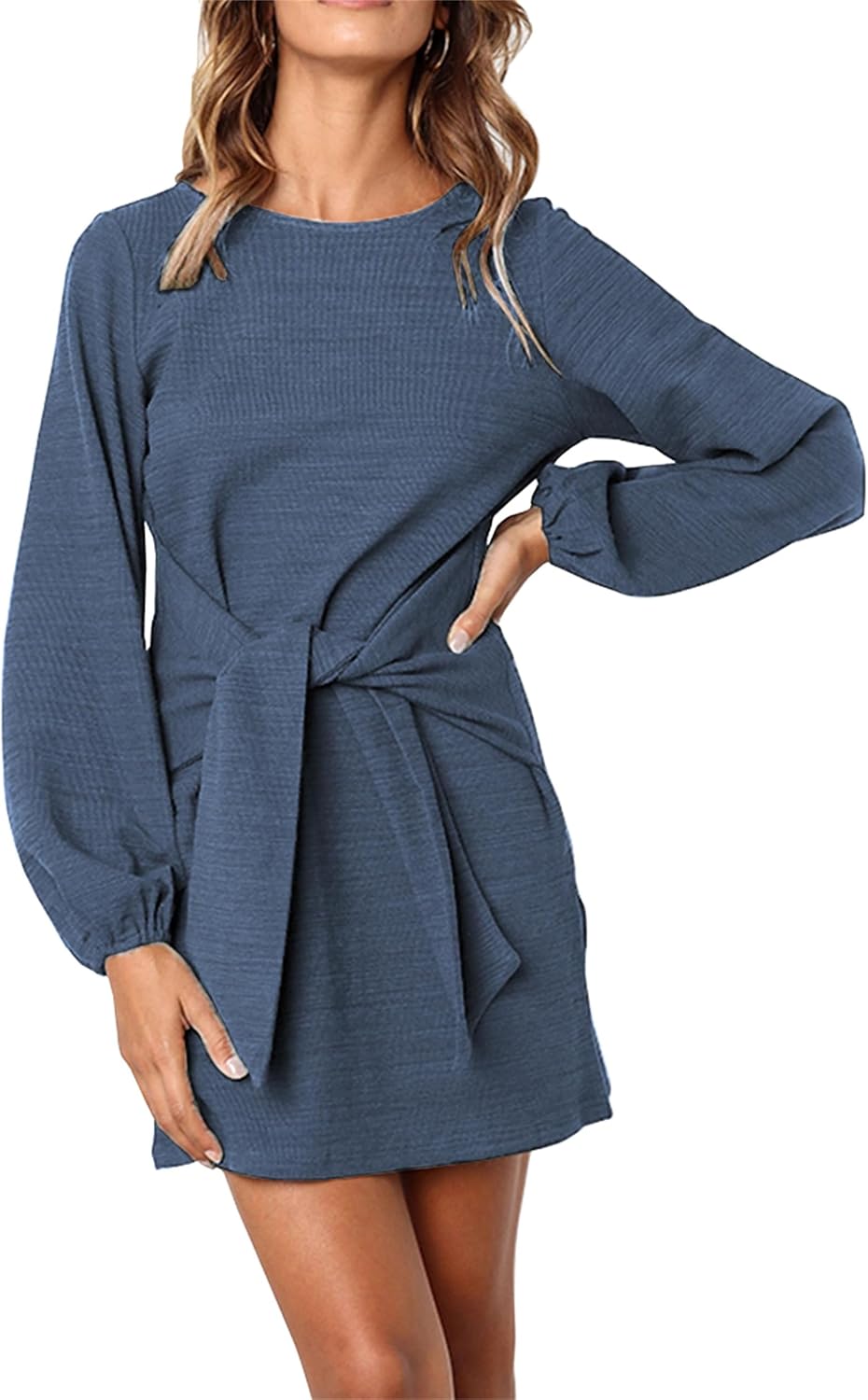 PRETTYGARDEN Womens Fall Elegant Long Sleeve Short Dress