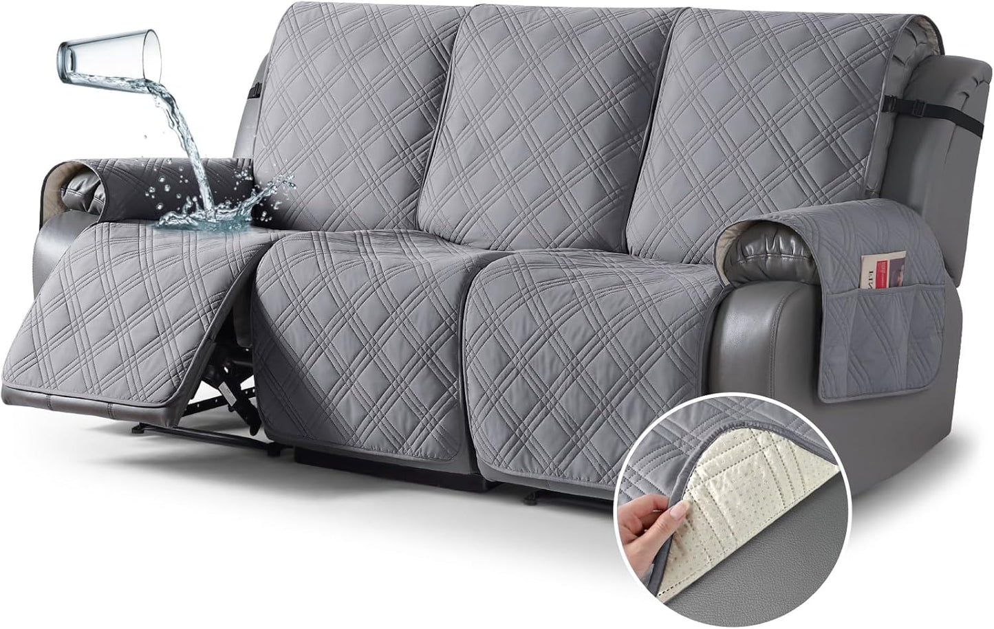 100% Waterproof Recliner Sofa Cover for 3 Seater Couches