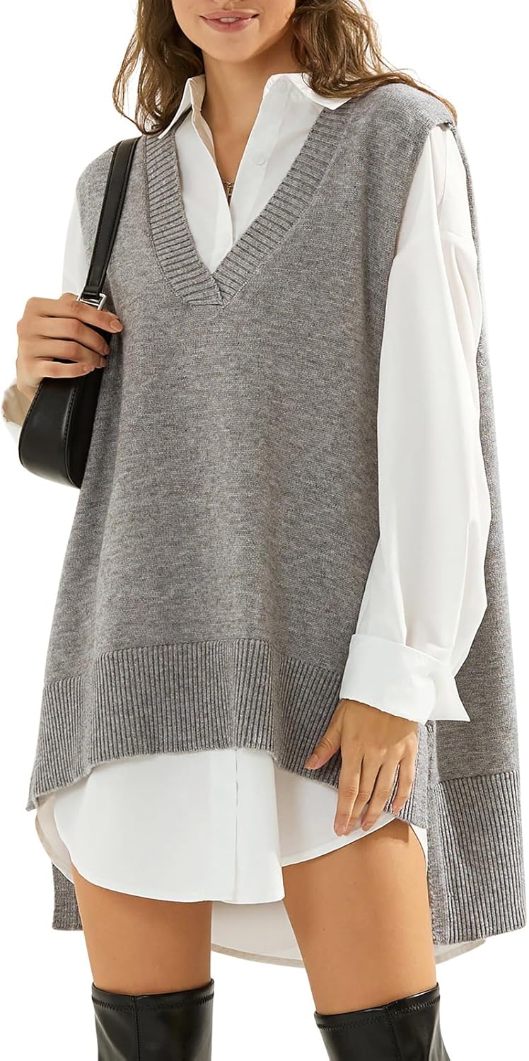 EXLURA Womens Oversized Sweater Vest for Trendy Fall Style