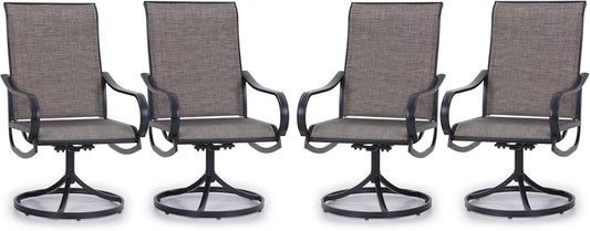 PHI VILLA Patio Swivel Dining Chairs Set of 4 for Outdoor Use