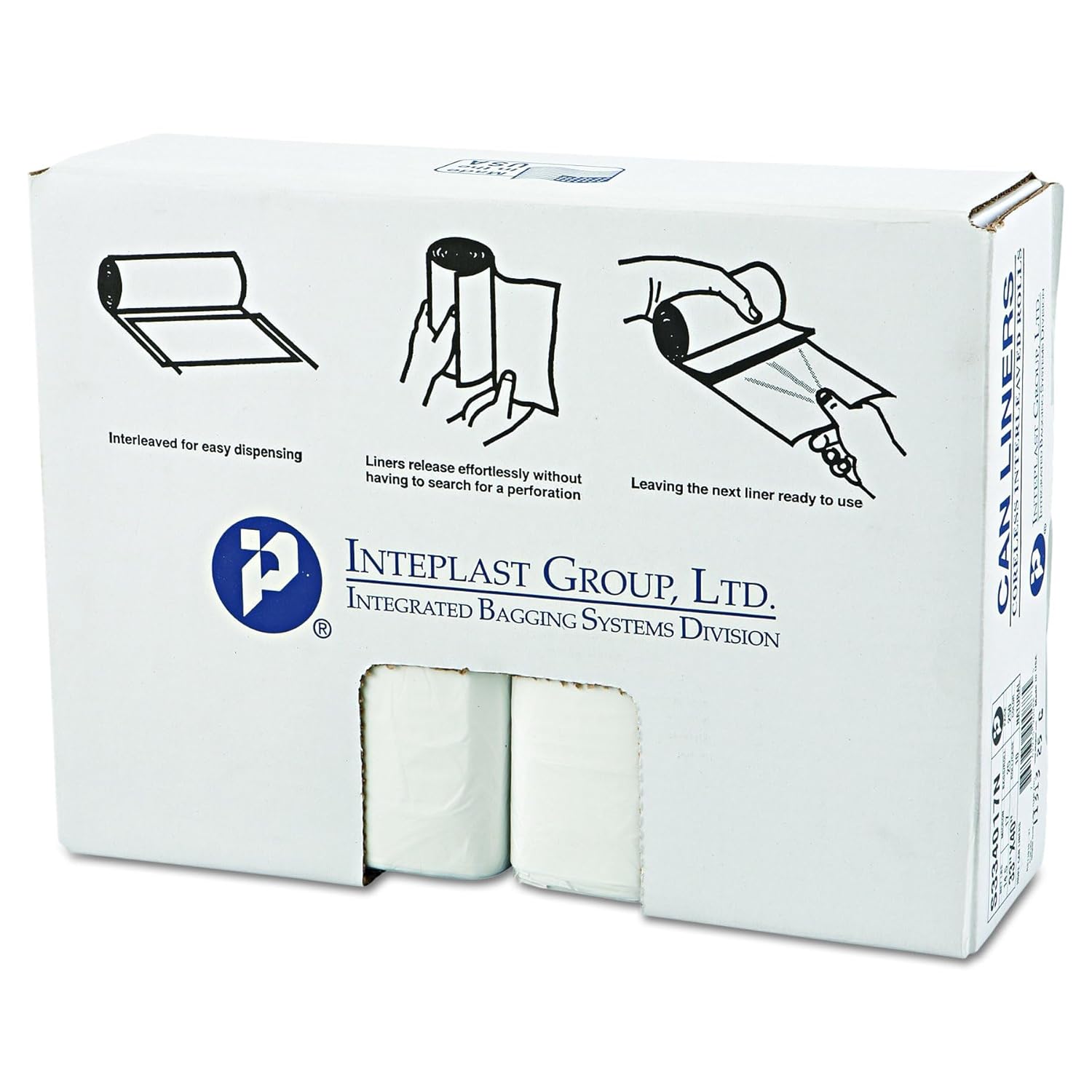 Inteplast 33 Gallon Coreless Trash Can Liner for Commercial Use