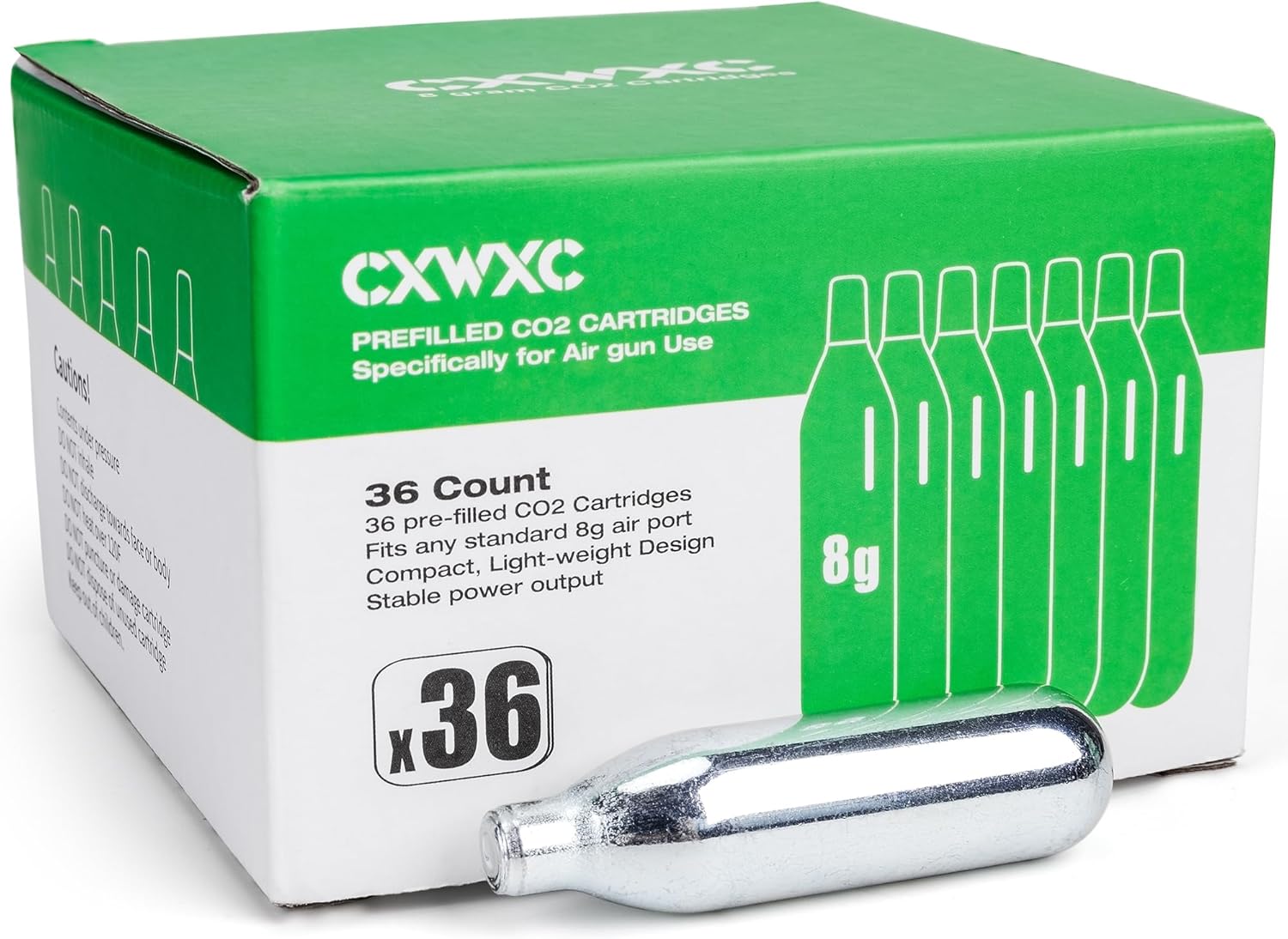 8 Gram and 12 Gram CO2 Cartridges for Paintball and Airsoft