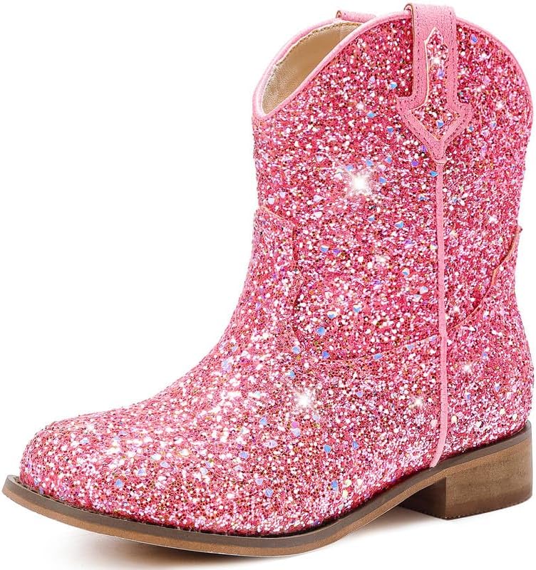 Toddler Cowgirl Boots Glitter Girls Cowboy Boots for Dress Up