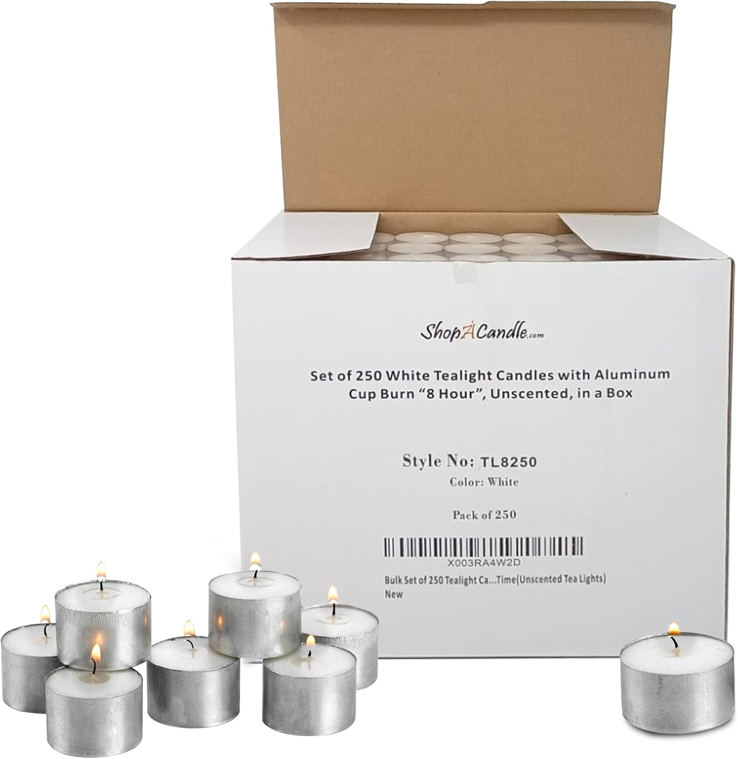 Tea Light Candles in Metal Cups for Romantic Dinners and Events