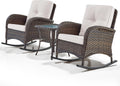 Belord Wicker Porch Rocking Chairs 3-Piece Patio Bistro Set - Cozy