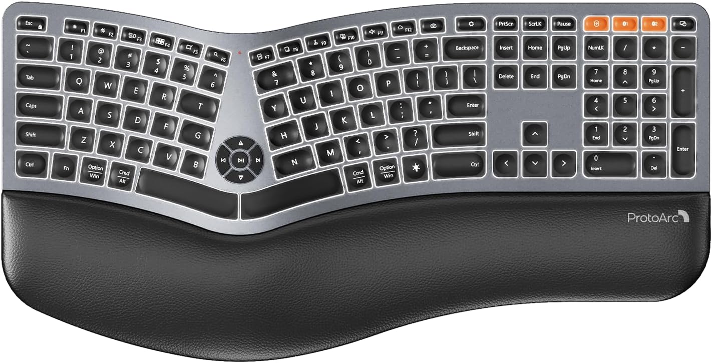 ProtoArc Ergonomic Backlit Keyboard: Wireless Bliss!