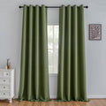 Olive Green Curtains 96 Inch Length 2 Panels Set - Light Filtering