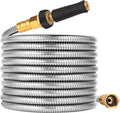 Expandable Metal Garden Hose 50 FT - Lightweight Stainless Steel