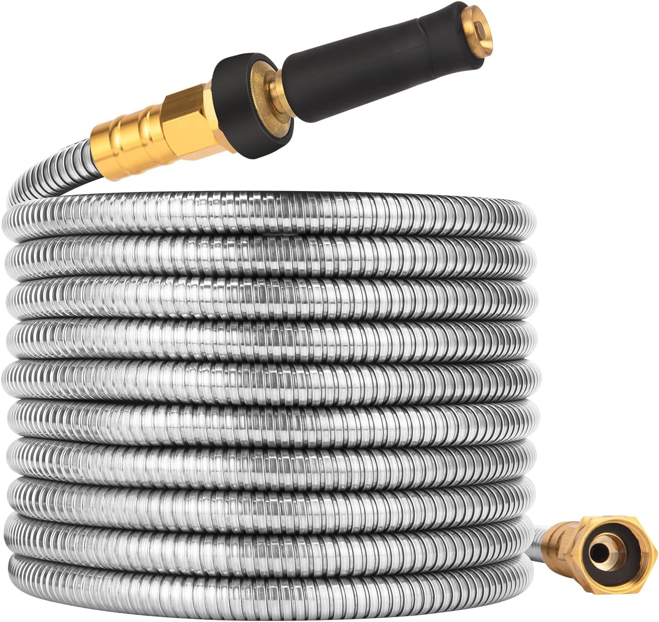 Expandable Metal Garden Hose 50 FT - Lightweight & Durable