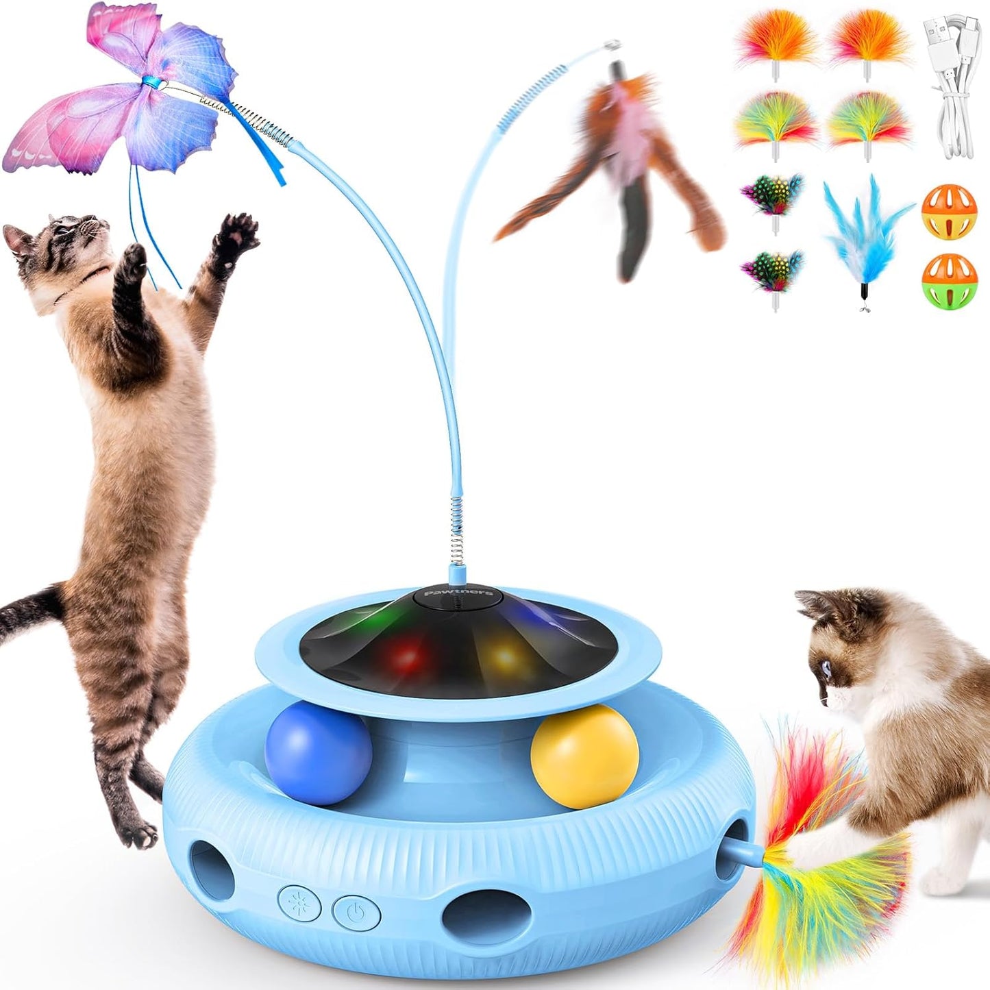 Interactive Cat Toy: 4 in 1 Automatic Fun for Indoor Cats