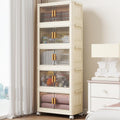 5 Tier Stackable Plastic Storage Bins with Lids 48QT - Rollable