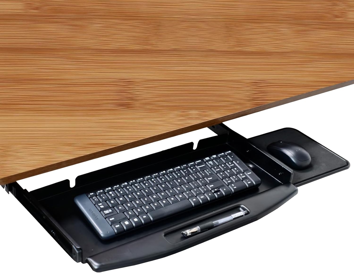 Missippibase: Space-Saving Steel Keyboard Tray with Mouse Platform