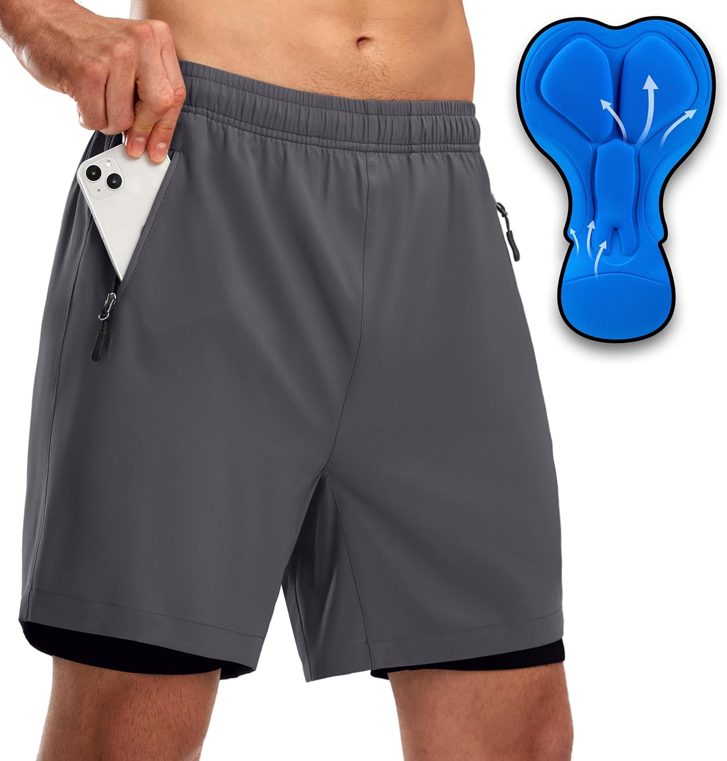 Bikewa Men's Mountain Bike Shorts with 3D Padding for Comfort