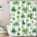 St Patrick's Day Shower Curtain Watercolor Shamrock - Festive Bathroom