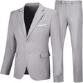 Mens 2 Piece Suit Slim Fit Light Gray for Men - Business & Wedding