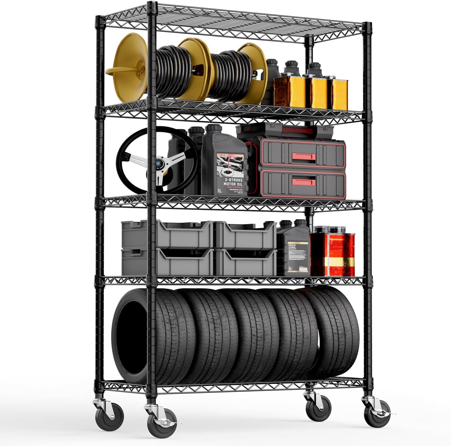 5-Shelf Storage Shelves for Heavy Duty Metal Shelving Units