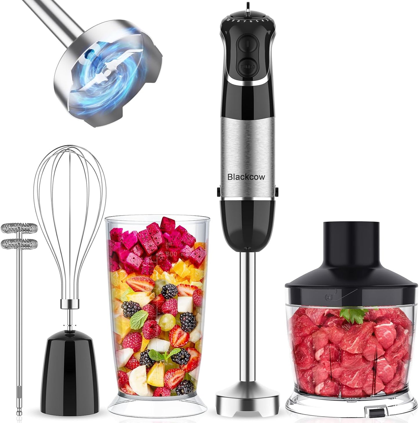 Immersion Blender Handheld for Kitchen with 12 Speed Settings