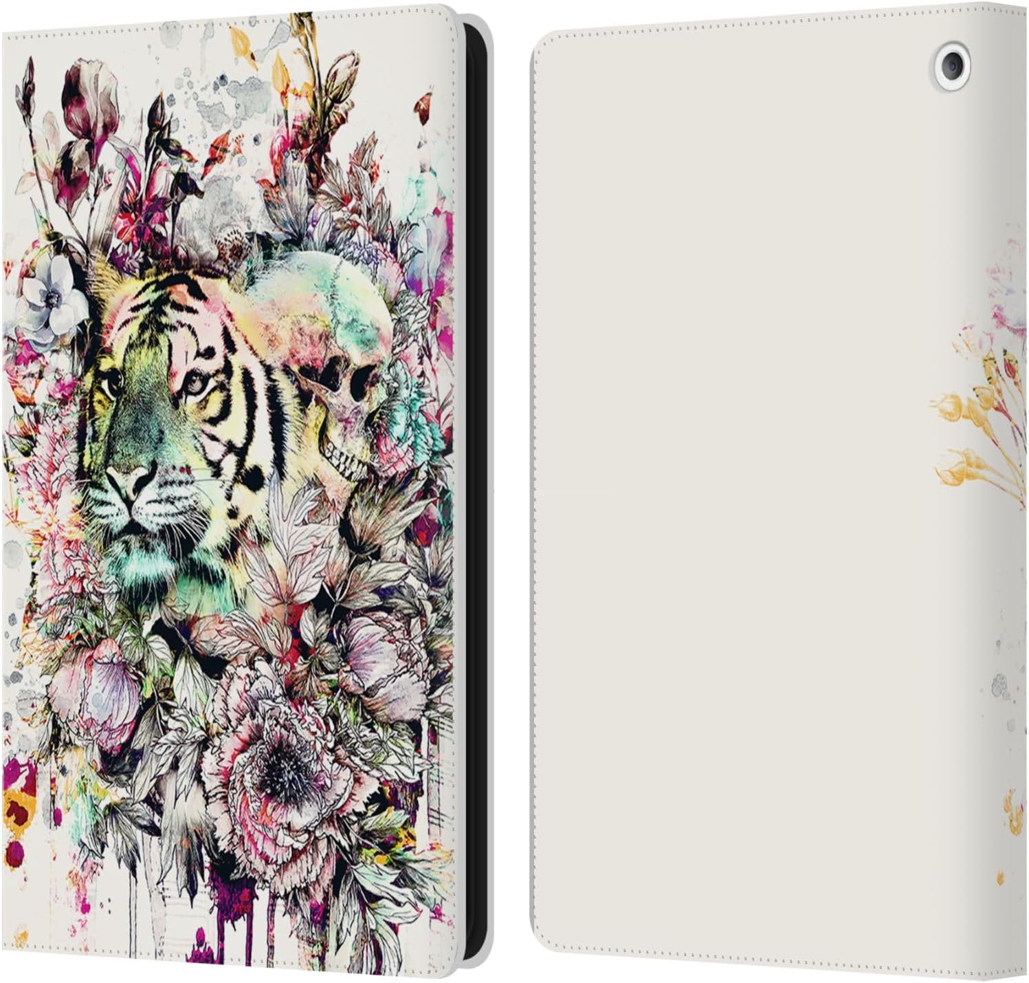 Riza Peker Tiger Animals Leather Wallet Case for Fire HD 8/8 Plus