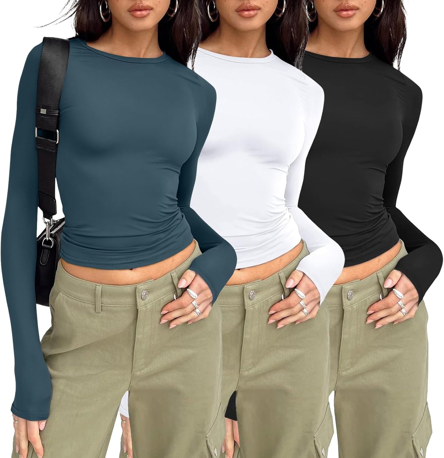 AUTOMET Womens Long Sleeve Crop Tops for Stylish Fall Fashion