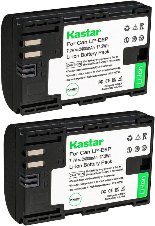 Kastar 2-Pack LP-E6P Rechargeable Lithium-ion Battery for Canon