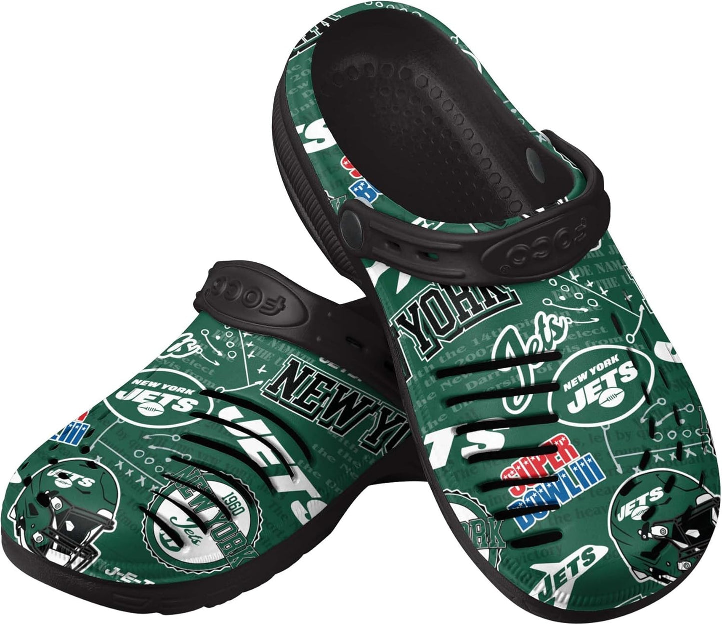 FOCO Men's NFL Team Logo Historic Print Garden Sandals Shoes