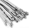 Metal Zip Ties 11.8 in 100pcs 304 Stainless Steel - Heavy Duty Cable
