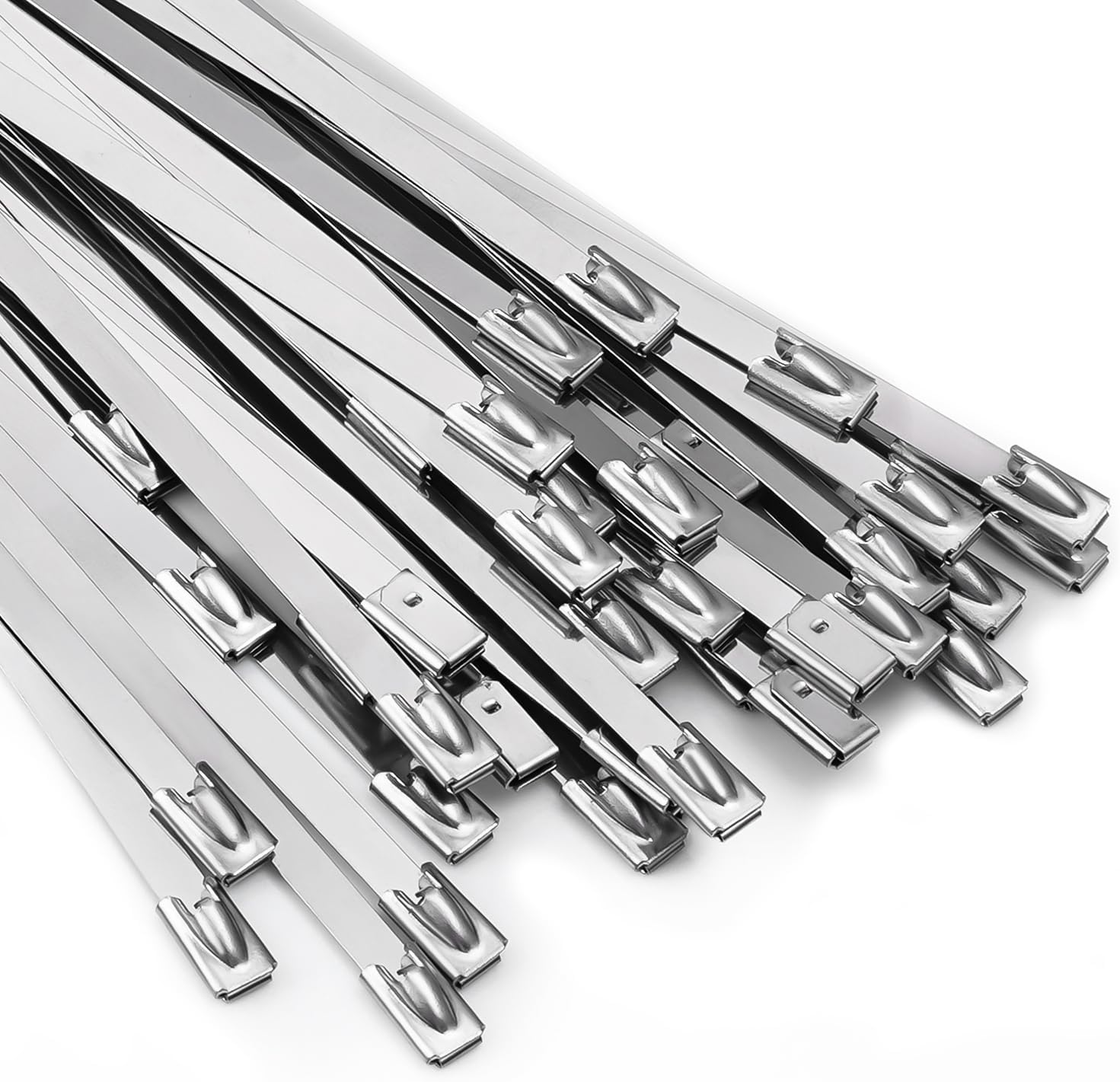 MAIDUNSI 11.8 100pcs Stainless Steel Metal Zip Ties - Heavy Duty Self-Locking Cable Ties for Versatile Use!