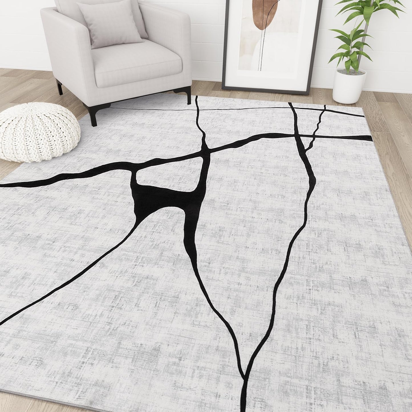 YIHOUSE Abstract Washable Rugs 6x9 for Modern Living Spaces
