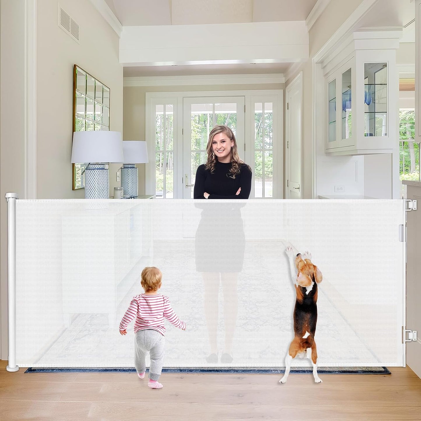 42 Tall x 155 Wide Retractable Baby Gate for Pets and Kids